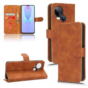 For TECNO Spark 10 5G Skin Feel Magnetic Flip Leather Phone Case(Brown)