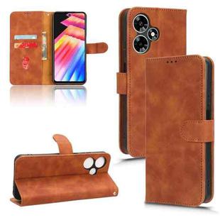 For Infinix Hot 30 Play Skin Feel Magnetic Flip Leather Phone Case(Brown)