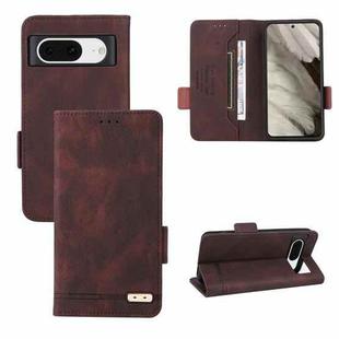 For Google Pixel 8 Magnetic Clasp Leather Phone Case(Brown)