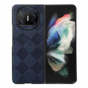 For Huawei Mate X3 Weave Plaid PU Phone Case(Blue)