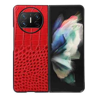 For Huawei Mate X3 Crocodile Top Layer Cowhide Leather Phone Case(Red)