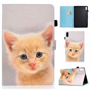 For Lenovo Tab P11 Gen 2 Sewing Thread Horizontal Painted Tablet Leather Case(Cute Cat)