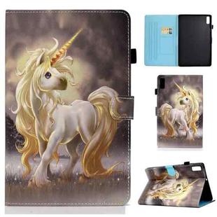 For Lenovo Tab P11 Gen 2 Sewing Thread Horizontal Painted Tablet Leather Case(Unicorn)