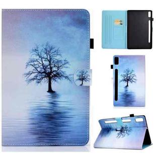For Lenovo Tab P11 Pro Gen 2 Sewing Thread Horizontal Painted Tablet Leather Case(Tree in Water)