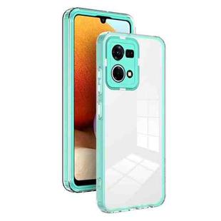 For OPPO Reno7 4G / Reno8 4G / F21 Pro 4G 3 in 1 Clear TPU Color PC Frame Phone Case(Light Green)