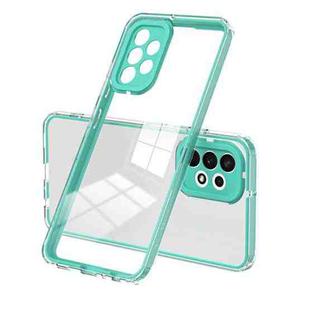 For Samsung Galaxy A72 4G/5G 3 in 1 Clear TPU Color PC Frame Phone Case(Light Green)