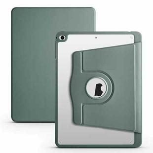 For iPad Air / Air 2 / 9.7 2018 / 2017 Acrylic 360 Degree Rotation Holder Tablet Leather Case(Deep Green)