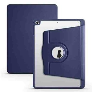 For iPad Air / Air 2 / 9.7 2018 / 2017 Acrylic 360 Degree Rotation Holder Tablet Leather Case(Dark Blue)