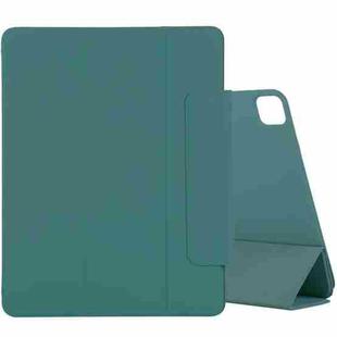 For iPad Pro 11 2022 / 2021 / iPad Pro 11 inch 2020 / Pro 11 2018 / Air 2020 10.9 Horizontal Flip Ultra-thin Double-sided Clip Active Buckle Magnetic PU Leather Tablet Case With Three-folding Holder & Sleep / Wake-up Function(Green)