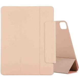 For iPad Pro 11 2022 / 2021 / iPad Pro 11 inch 2020 / Pro 11 2018 / Air 2020 10.9 Horizontal Flip Ultra-thin Double-sided Clip Active Buckle Magnetic PU Leather Tablet Case With Three-folding Holder & Sleep / Wake-up Function(Gold)