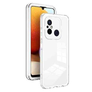 For Xiaomi Redmi 12C 3 in 1 Clear TPU Color PC Frame Phone Case(White)