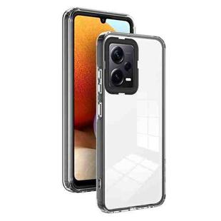 For Xiaomi Redmi Note 12 Pro+ Global 3 in 1 Clear TPU Color PC Frame Phone Case(Black)