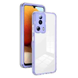 For Xiaomi 13 Lite 2023 / Civi 2 3 in 1 Clear TPU Color PC Frame Phone Case(Purple)