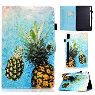 For Lenovo Tab P11 Pro Gen 2 Sewing Thread Horizontal Painted Tablet Leather Case(Pineapple)