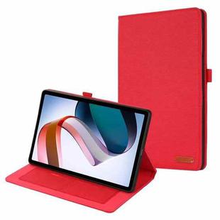 For OPPO Pad 2 Fabric Leather Tablet Case(Red)