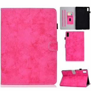 For Lenovo Tab M9 Marble Style Cloth Texture PU Tablet Protective Case(Rose Red)