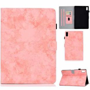 For Lenovo Tab M9 Marble Style Cloth Texture PU Tablet Protective Case(Pink)