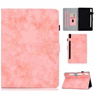 For Lenovo Tab P11 Pro Gen 2 Marble Style Cloth Texture PU Tablet Protective Case(Pink)