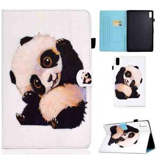 For Lenovo Tab M9 Sewing Thread Horizontal Painted Tablet Leather Case(Beckoning Panda)