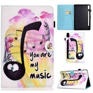 For Lenovo Tab P11 Pro Gen 2 Sewing Thread Horizontal Painted Tablet Leather Case(Music Symbol)