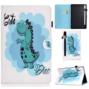 For Lenovo Tab P11 Pro Gen 2 Sewing Thread Horizontal Painted Tablet Leather Case(Dinosaur)