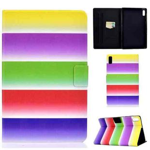 For Lenovo Tab M9 Colored Drawing Horizontal Flip Tablet Leather Case(Rainbow)