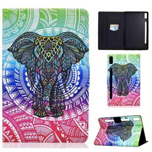 For Lenovo Tab P11 Pro Gen 2 Colored Drawing Horizontal Flip Tablet Leather Case(Elephant)