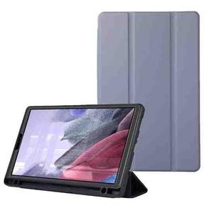 For Samsung Galaxy Tab A7 Lite Solid Color 3-folding Leather Tablet Case(Lavender Grey)
