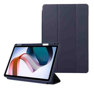For Xiaomi Redmi Pad 10.61 Solid Color 3-folding Leather Tablet Case(Dark Blue)