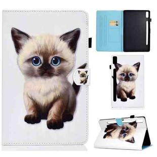 For Lenovo Tab P11 Pro Gen 2 Sewing Thread Horizontal Painted Tablet Leather Case(Kitten)