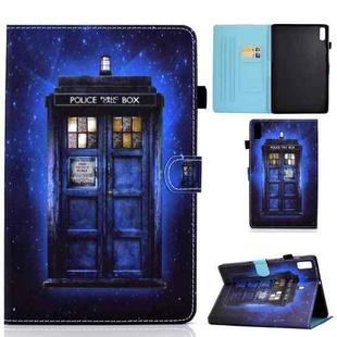 For Lenovo Tab P11 Gen 2 Sewing Thread Horizontal Painted Tablet Leather Case(Police Hall)
