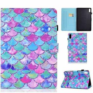 For Lenovo Tab P11 Gen 2 Sewing Thread Horizontal Painted Tablet Leather Case(Color Fish Scales)