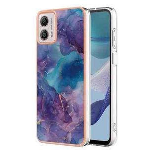 For Motorola Moto G53 Electroplating Marble Dual-side IMD Phone Case(Purple 016)