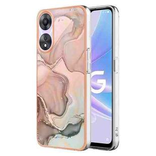 For OPPO A78/A58 Electroplating Marble Dual-side IMD Phone Case(Rose Gold 015)