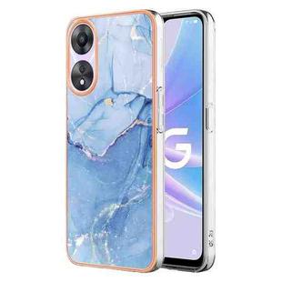 For OPPO A78/A58 Electroplating Marble Dual-side IMD Phone Case(Blue 018)