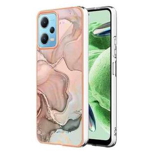 Electroplating Marble Dual-side IMD Phone Case For Xiaomi Redmi Note 12 5G Global/Note 12 5G China/Poco X5 5G(Rose Gold 015)