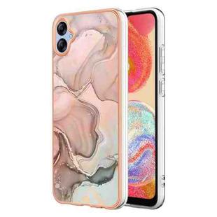 For Samsung Galaxy A04e Electroplating Marble Dual-side IMD Phone Case(Rose Gold 015)