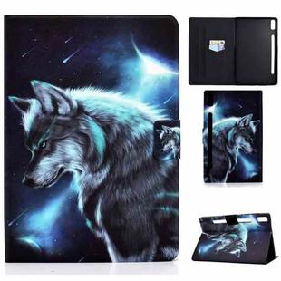 For Lenovo Tab P11 Pro Gen 2 Colored Drawing Horizontal Flip Tablet Leather Case(Wolf)