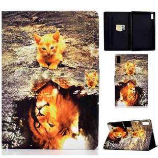 For Lenovo Tab P11 Gen 2 Colored Drawing Horizontal Flip Tablet Leather Case(Cats and Lions)