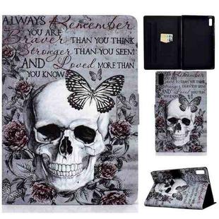For Lenovo Tab P11 Gen 2 Colored Drawing Horizontal Flip Tablet Leather Case(Skull)
