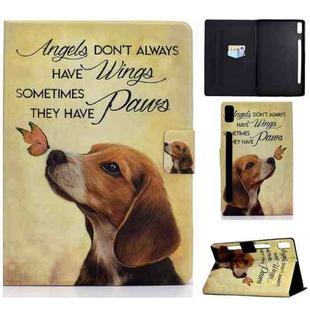 For Lenovo Tab P11 Pro Gen 2 Colored Drawing Horizontal Flip Tablet Leather Case(Butterfly Dog)