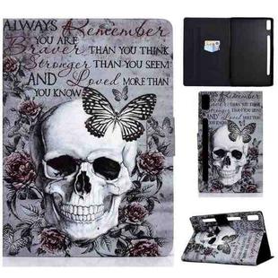 For Lenovo Tab P11 Pro Gen 2 Colored Drawing Horizontal Flip Tablet Leather Case(Skull)