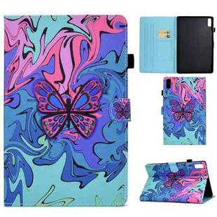 For Lenovo Tab M9 Sewing Thread Horizontal Painted Tablet Leather Case(Little Butterfly)