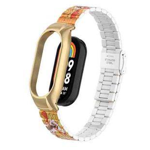 For Xiaomi Mi Band 8 Integrated Metal Case + Bamboo One-bead Buckle Watch Band(Lion Dance Boy)