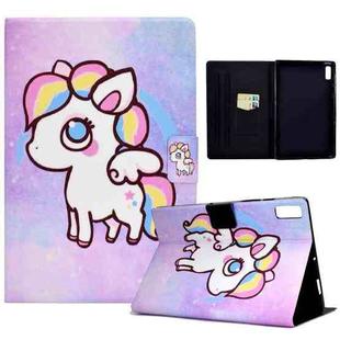 For Lenovo Tab M9 Colored Drawing Horizontal Flip Tablet Leather Case(Colored Pony)