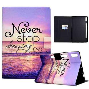 For Lenovo Tab P11 Pro Gen 2 Colored Drawing Horizontal Flip Tablet Leather Case(Seawater)