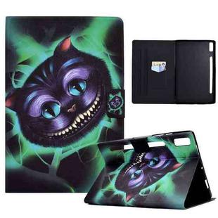 For Lenovo Tab P11 Pro Gen 2 Colored Drawing Horizontal Flip Tablet Leather Case(Big Headed Cat)