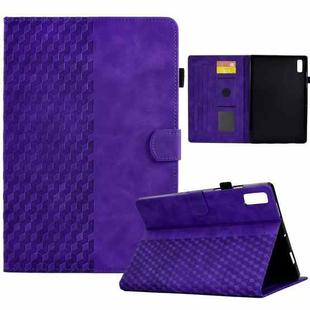 For Lenovo Tab M9 Rhombus Embossed Leather Tablet Case(Purple)