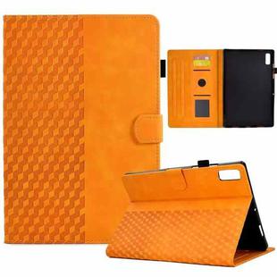 For Lenovo Tab M9 Rhombus Embossed Leather Tablet Case(Khaki)
