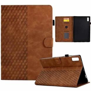 For Lenovo Tab P11 Gen 2 Rhombus Embossed Leather Tablet Case(Brown)